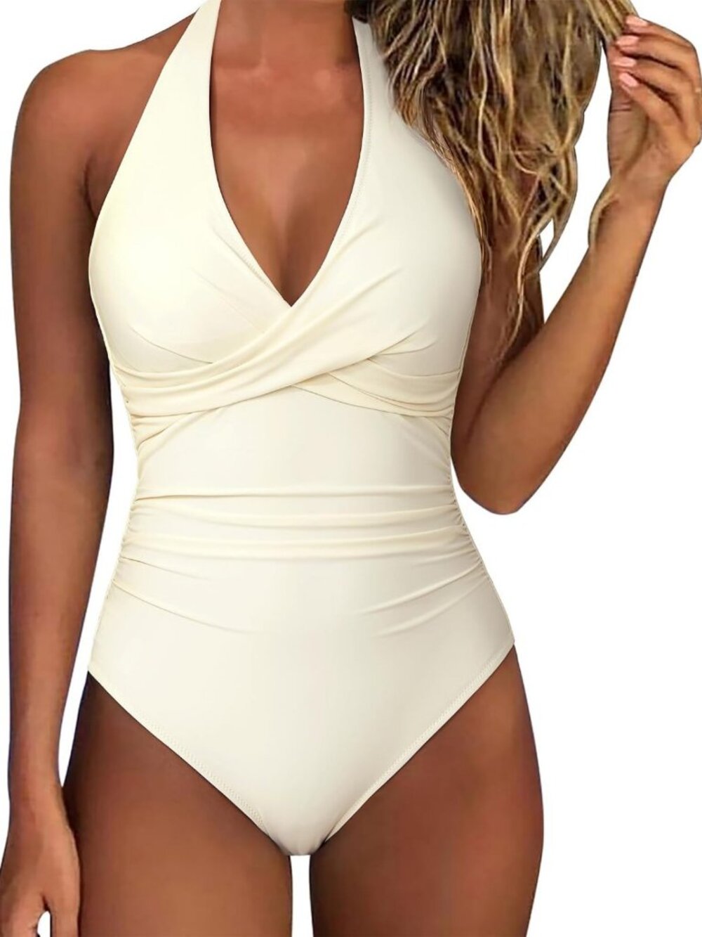 Sexy Tummy Control One Piece Swimsuit - Halter Push Up Bathing Suit for Women